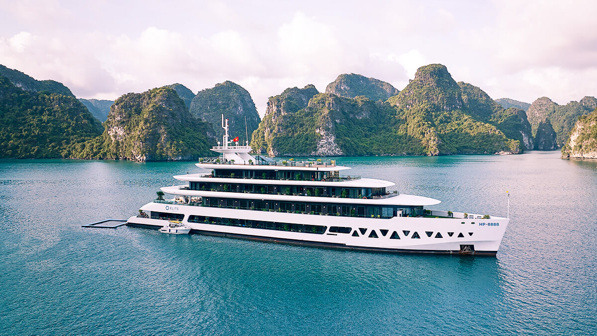 10 Mejores Cruceros En La Bahía De Halong 2025 12 Elite Of The Seas Cruise – lo más moderno de 6 estrellas